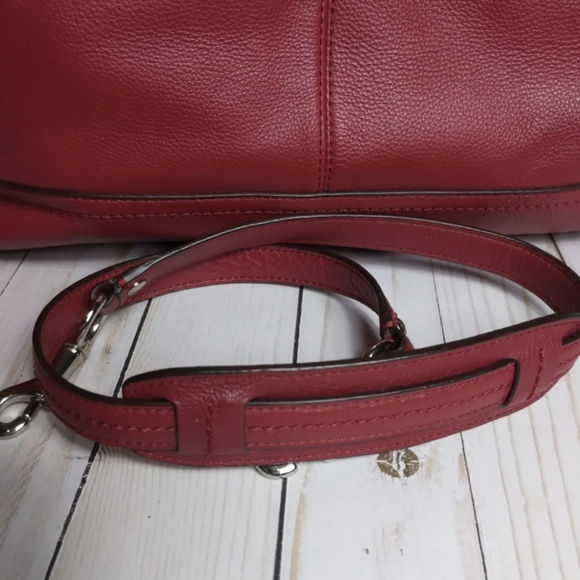 Coach F23268 Park Leather Turn Lock Satchel Tote Shoulder Bag RED WINE - Picture 4 of 6